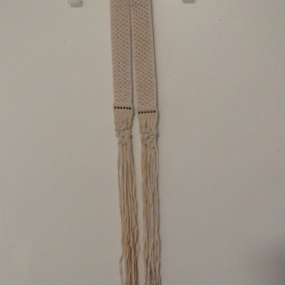 Women's Macrame Stretch Belt Long Fringes 72" Boho Chic One Size Hippie 70's - Picture 2 of 5